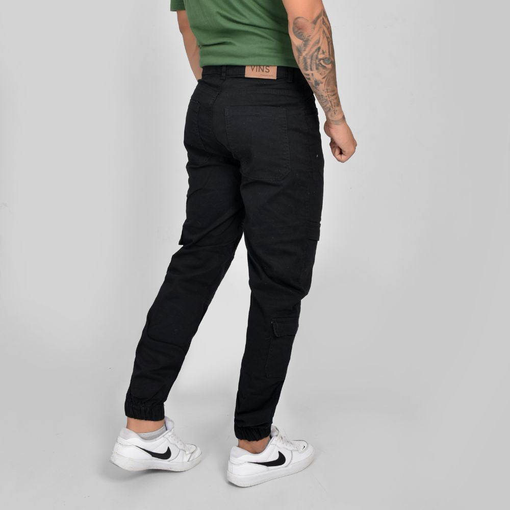 Pantalón Cargo Drill Negro 03-001