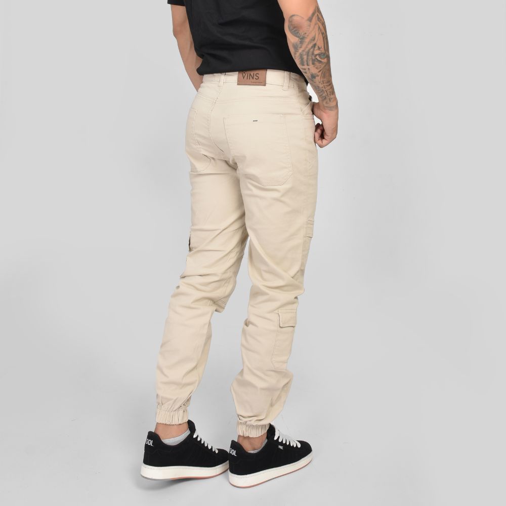 Pantalón Cargo Drill Beige 03-001