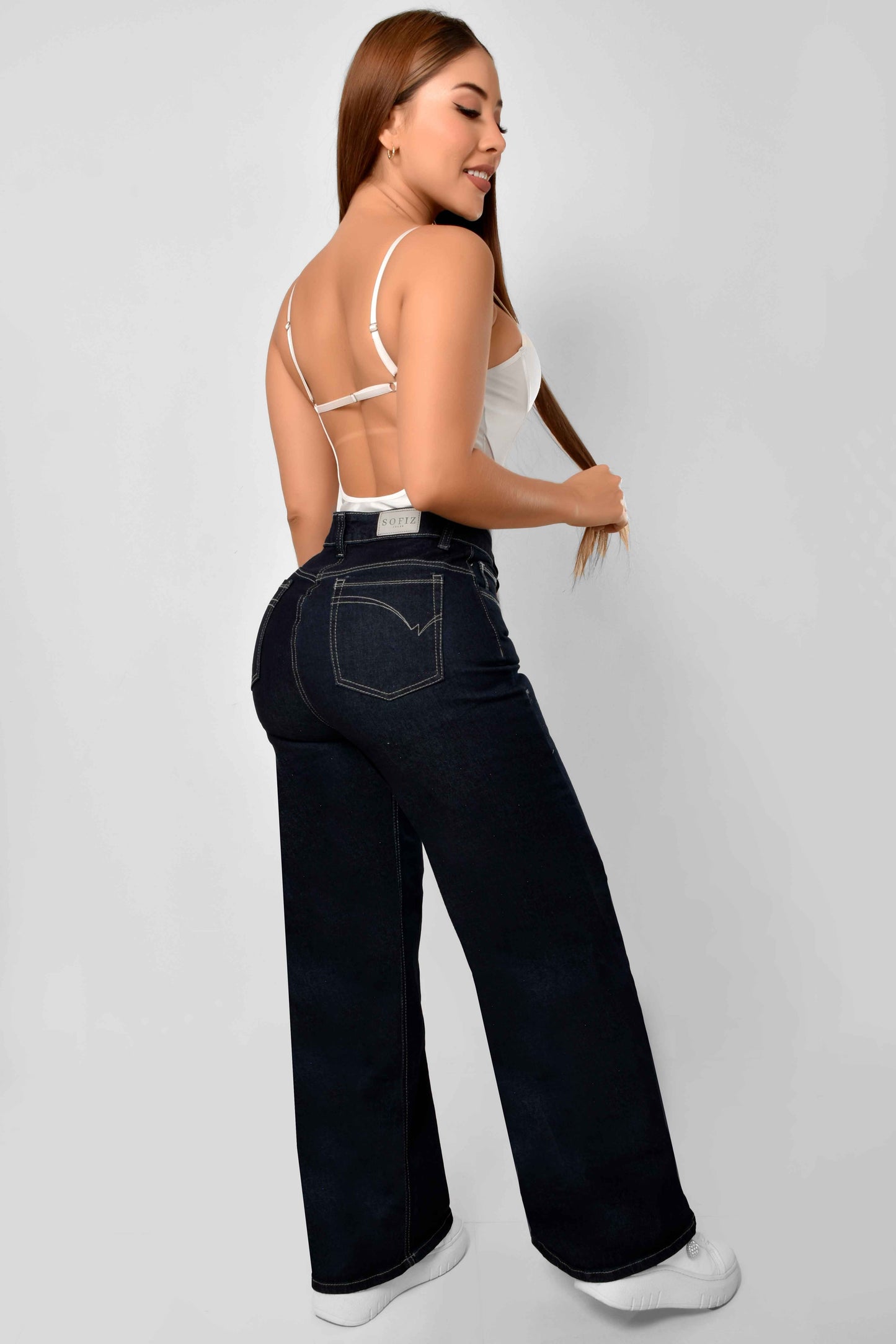 Pantalón Stretch WideLeg Petrolizado