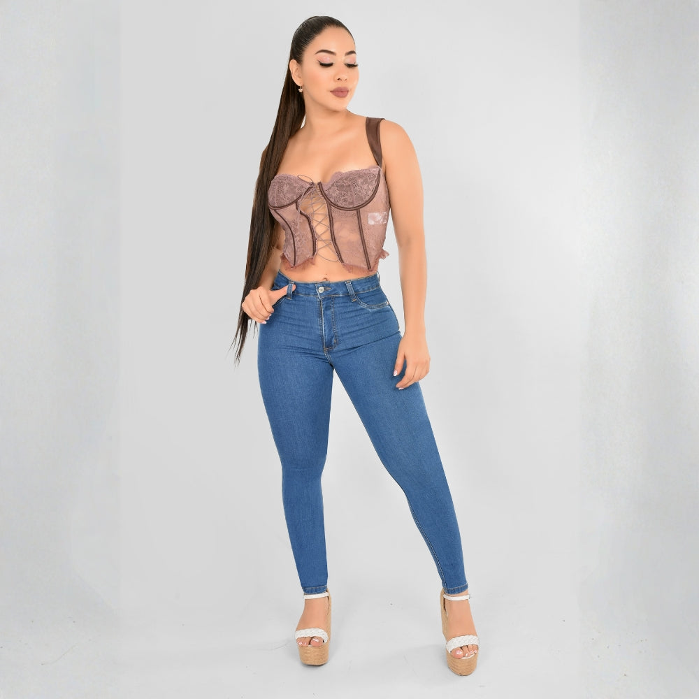 Pantalón Skinny Regular Claro