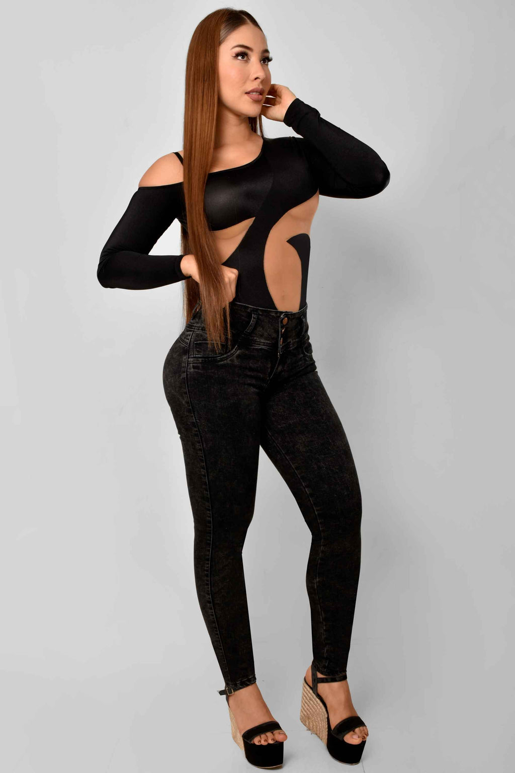 Pantalón Skinny Push Up 3 Botones M3 Humo