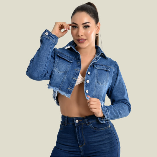 Chaqueta Jean Rígida Torera Dama M3 Tono Medio