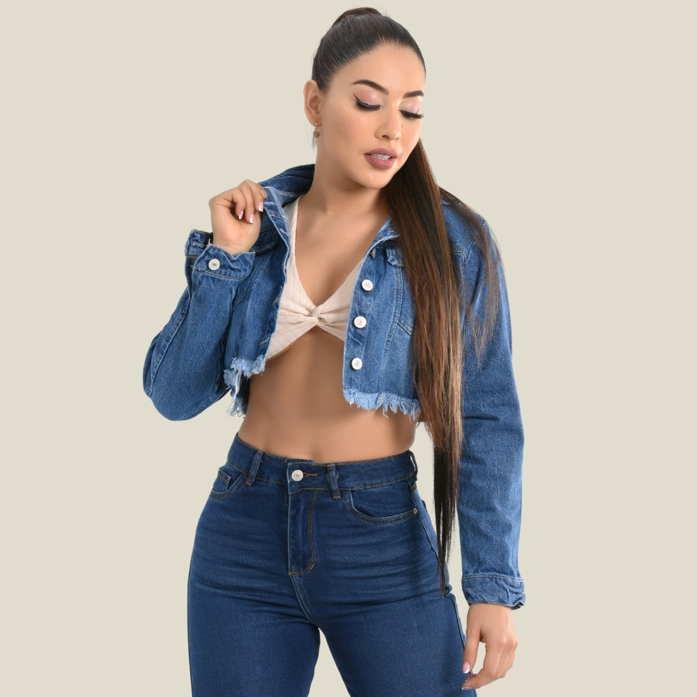 Chaqueta Jean Rígida Torera Dama M3 Tono Medio