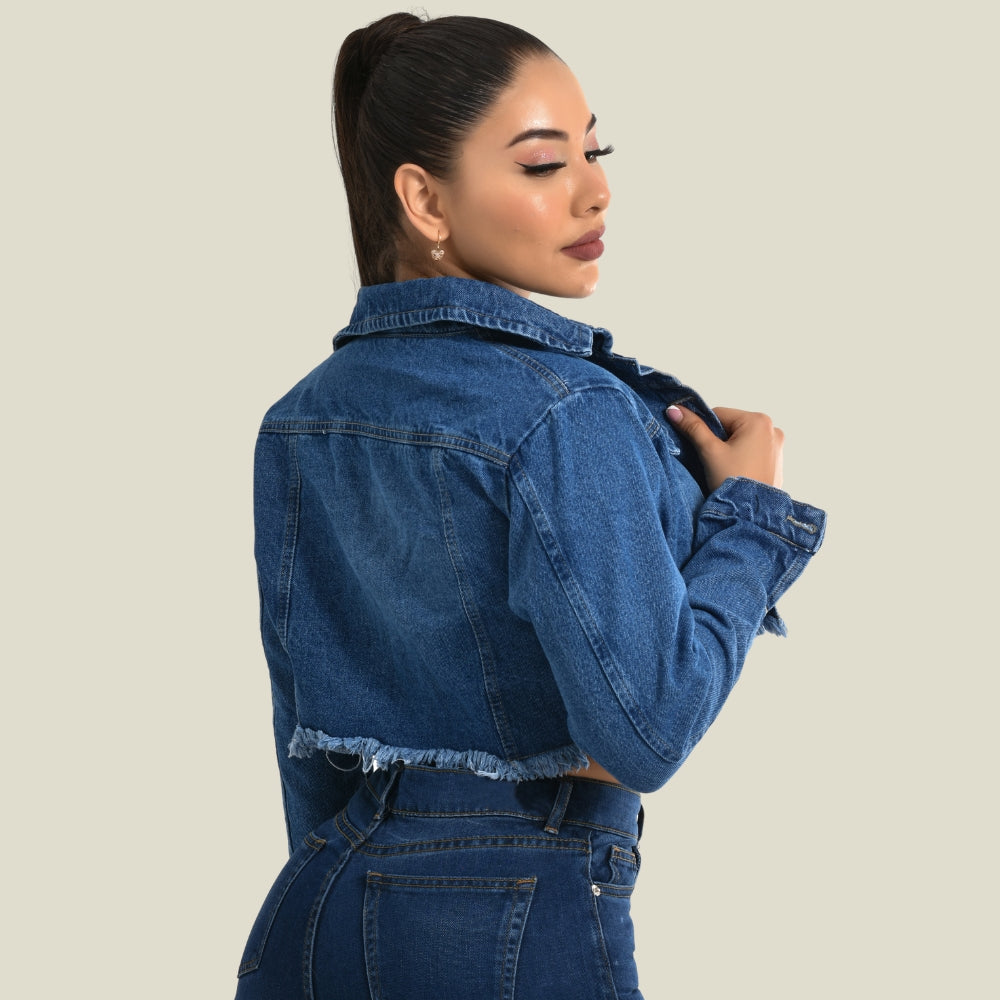 Chaqueta Jean Rígida Torera Dama M3 Tono Medio