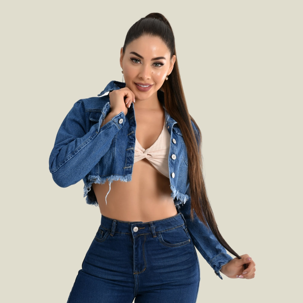 Chaqueta Jean Rígida Torera Dama M3 Tono Medio