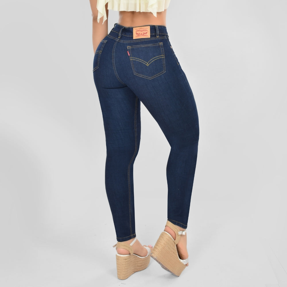 Pantalón Skinny Regular Oscuro