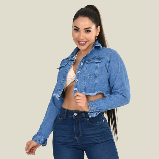 Chaqueta Jean Rígida Torera Dama M3 Tono Claro