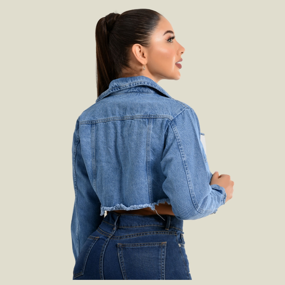 Chaqueta Jean Rígida Torera Dama M3 Tono Claro