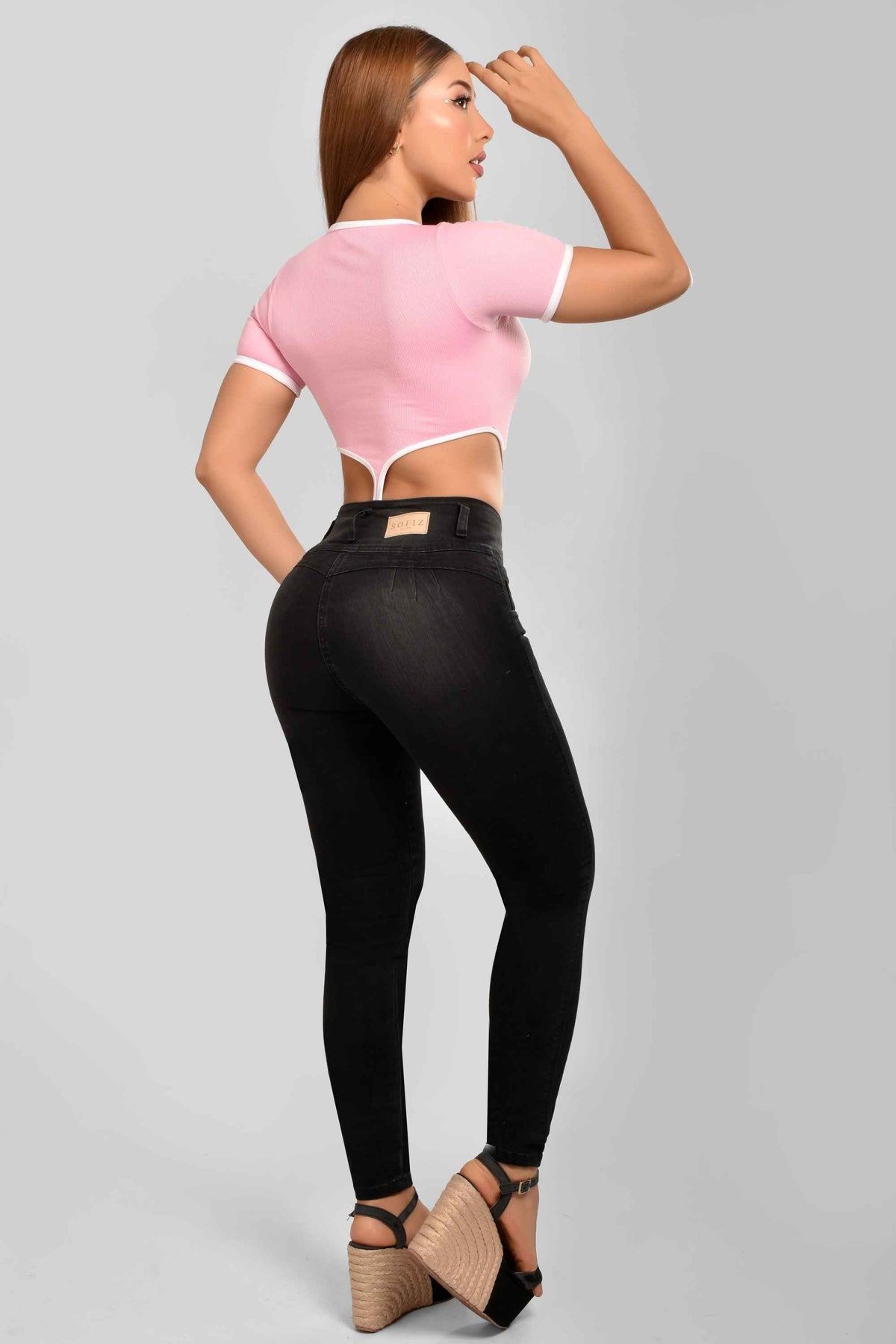 Pantalón Skinny Push Up 3 Botones M5 Humo