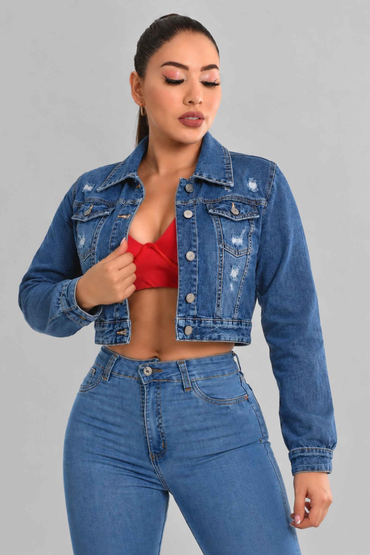 Chaqueta Jean Rígida Torera Dama M4 Tono Medio