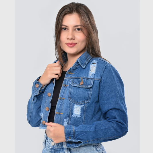 Chaqueta Jean Rígida Torera Dama M10 Tono Medio