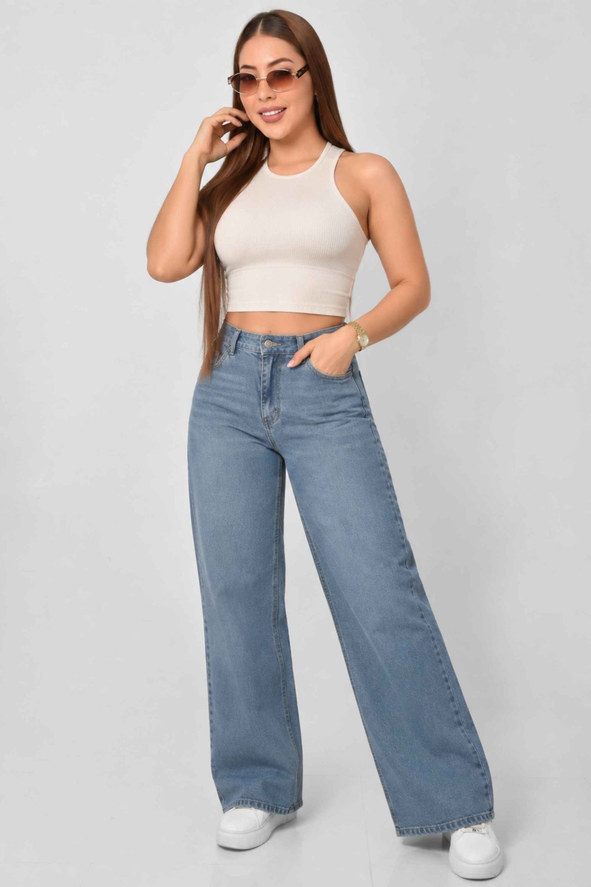 Pantalón Stretch WideLeg Claro M3