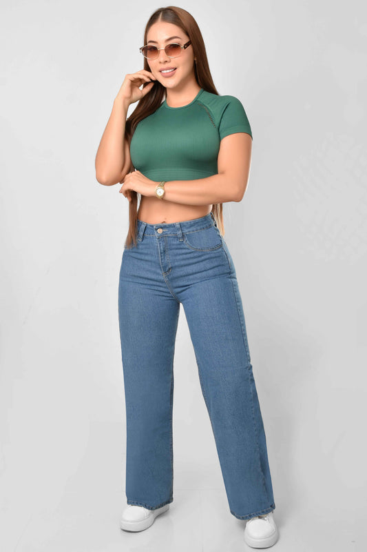 Pantalón Stretch WideLeg Claro