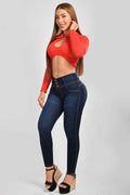 Pantalón Skinny Push Up 3 Botones M5 Oscuro