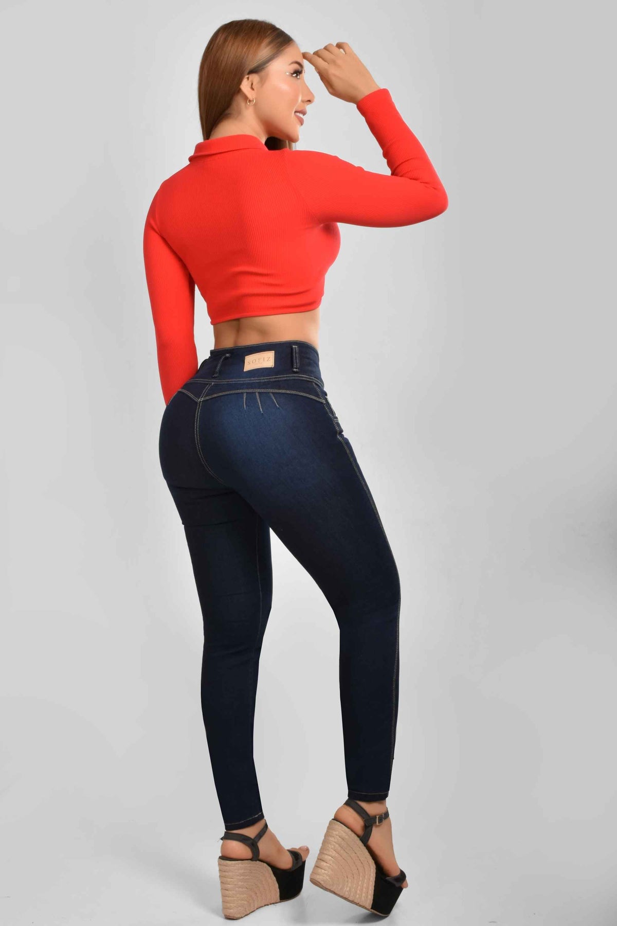 Pantalón Skinny Push Up 3 Botones M5 Oscuro