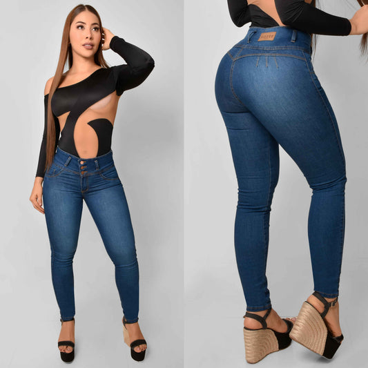 Pantalón Skinny Push Up 3 Botones M3 Medio