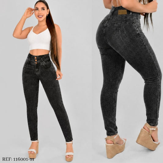 Pantalón Skinny Push Up 3 Botones M3 Humo