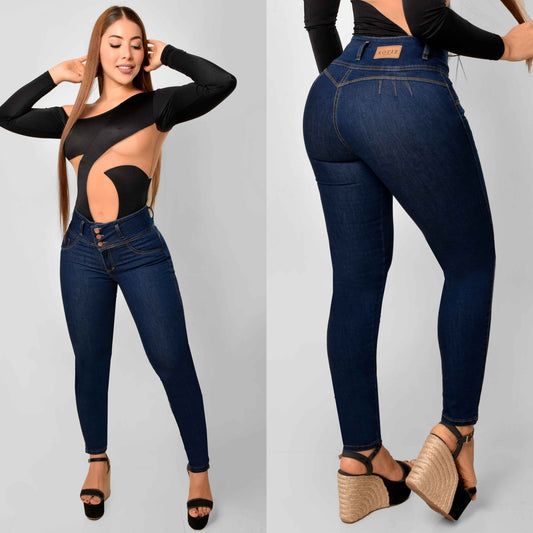 Pantalón Skinny Push Up 3 Botones M3 Oscuro