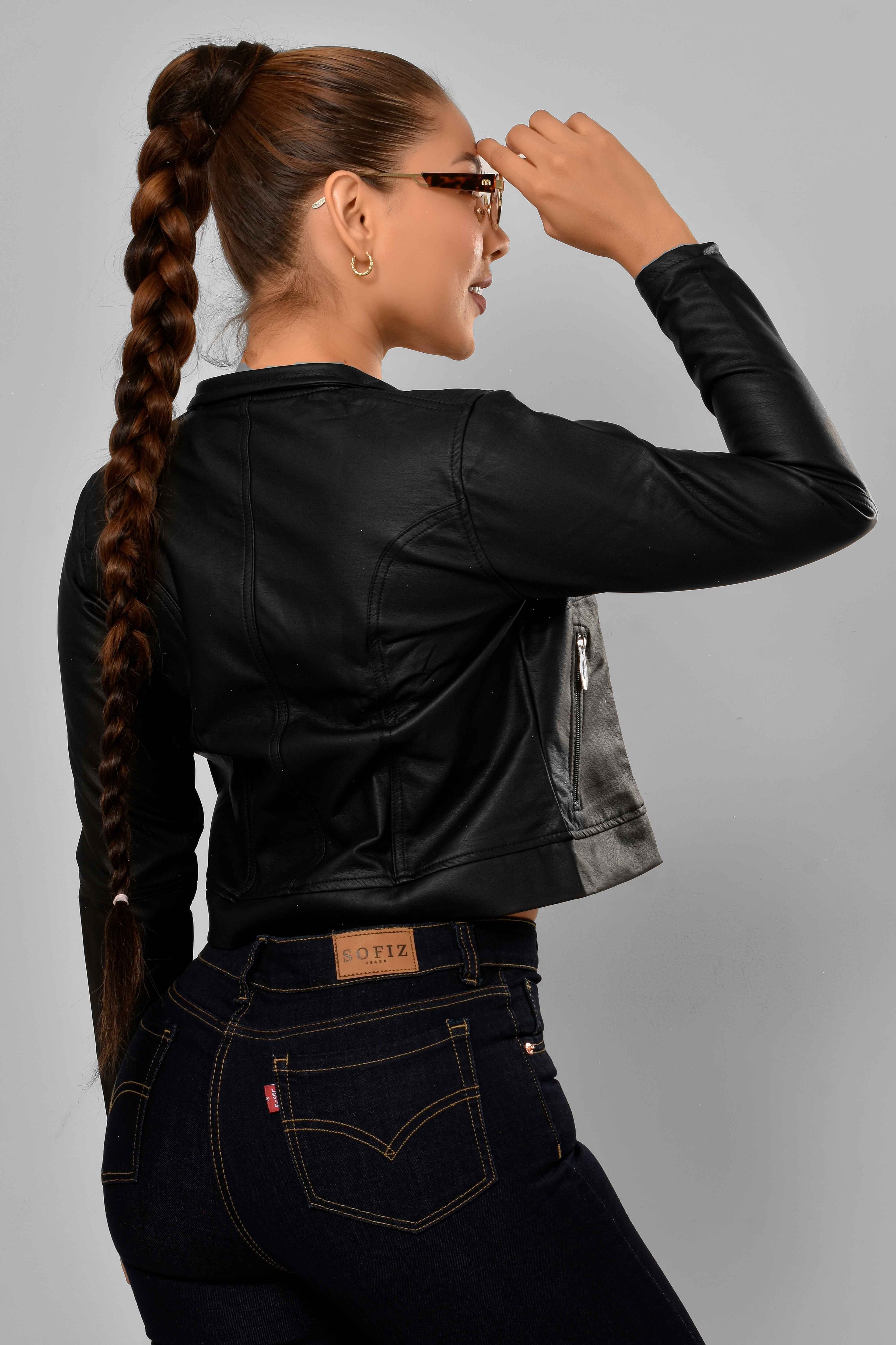 Chaqueta Efecto Cuero Rebel M4 Negra