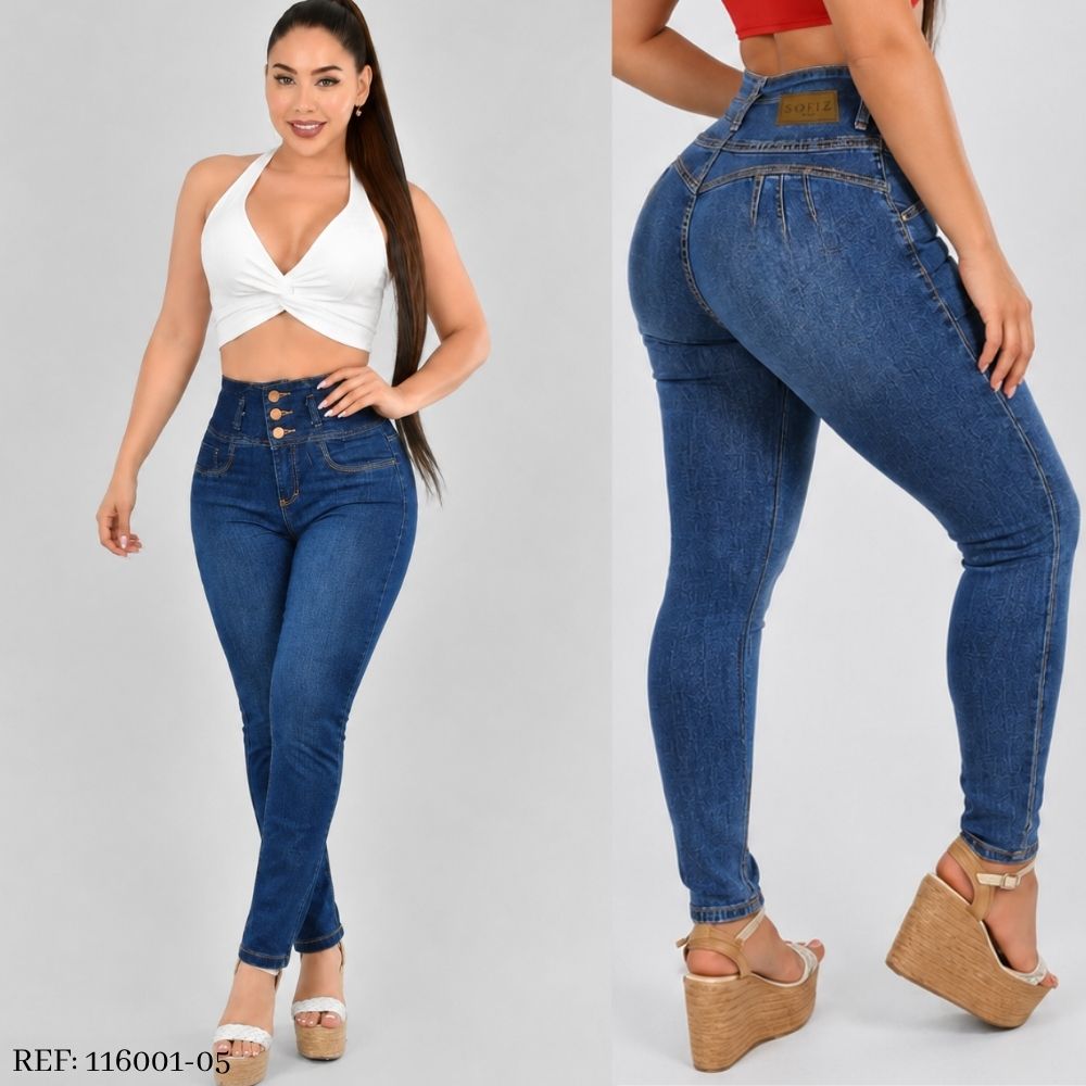 Pantalón Skinny Push Up 3 Botones M3 Medio