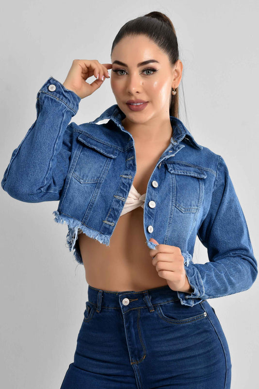 Chaqueta Jean Rígida Torera Dama M3 Tono Medio