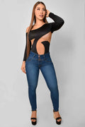 Pantalón Skinny Push Up 3 Botones M3 Medio