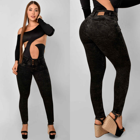 Pantalón Skinny Push Up 3 Botones M3 Humo