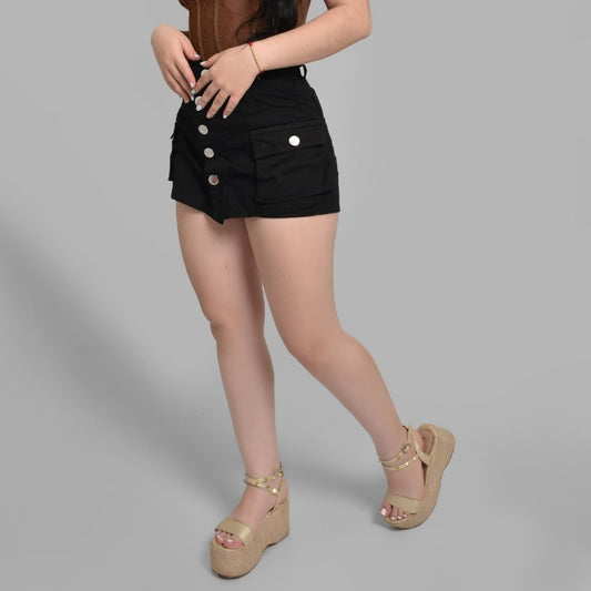 Falda Cargo Negra 1511004-07