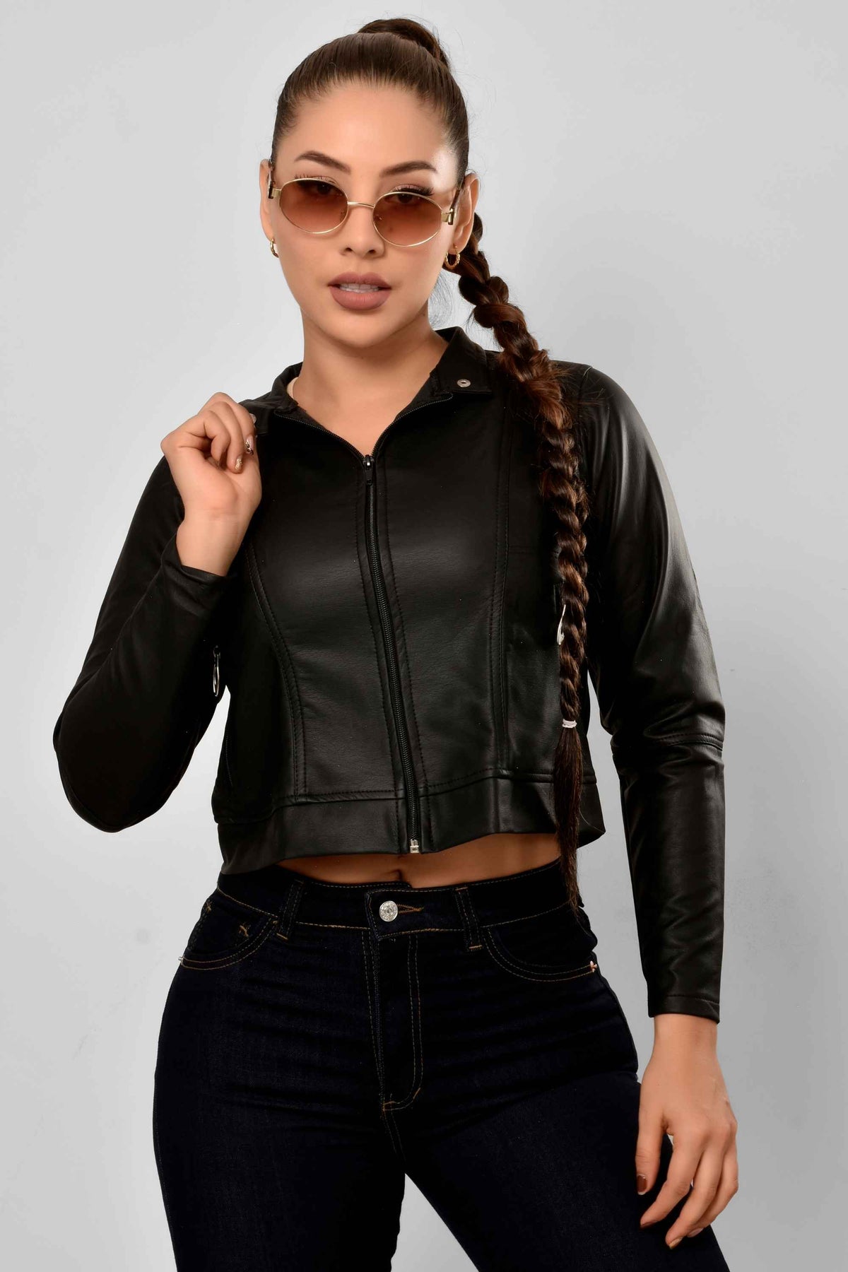 Chaqueta Efecto Cuero Rebel M4 Negra