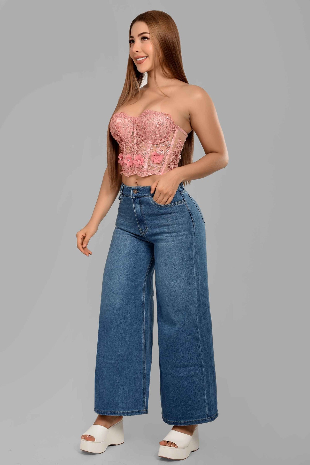 Pantalón Stretch Palazzo M7 Medio