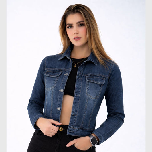 Chaqueta Stretch Clásica Dama M1 Tono Petrolizado