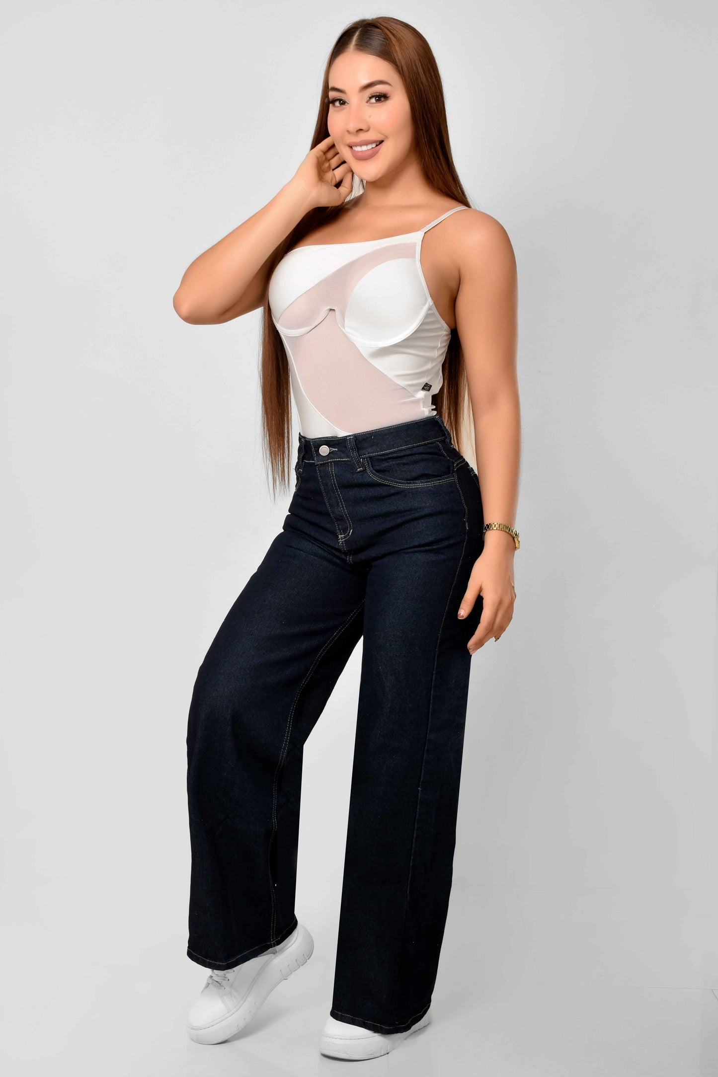 Pantalón Stretch WideLeg Petrolizado