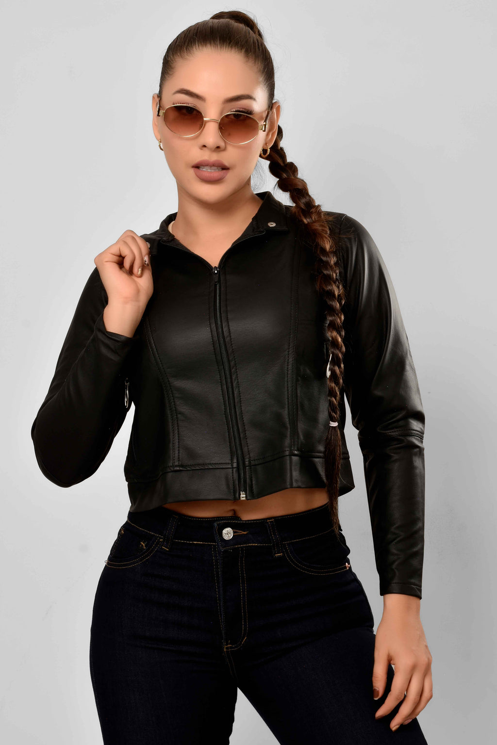 Chaqueta Efecto Cuero Rebel M4 Negra