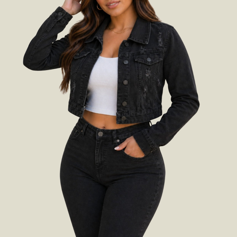 Chaqueta Jean Rígida Torera Dama M4 Tono Negro