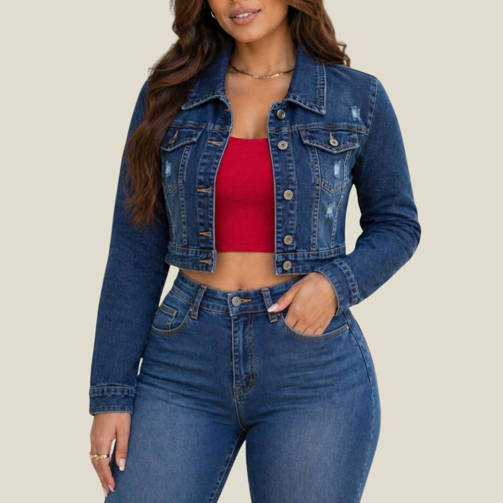 Chaqueta Jean Rígida Torera Dama M4 Tono Oscuro